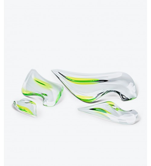 Zaha Hadid Design Aqua Platter液态造型盘4件套（限量200件）青色H7.7cm
